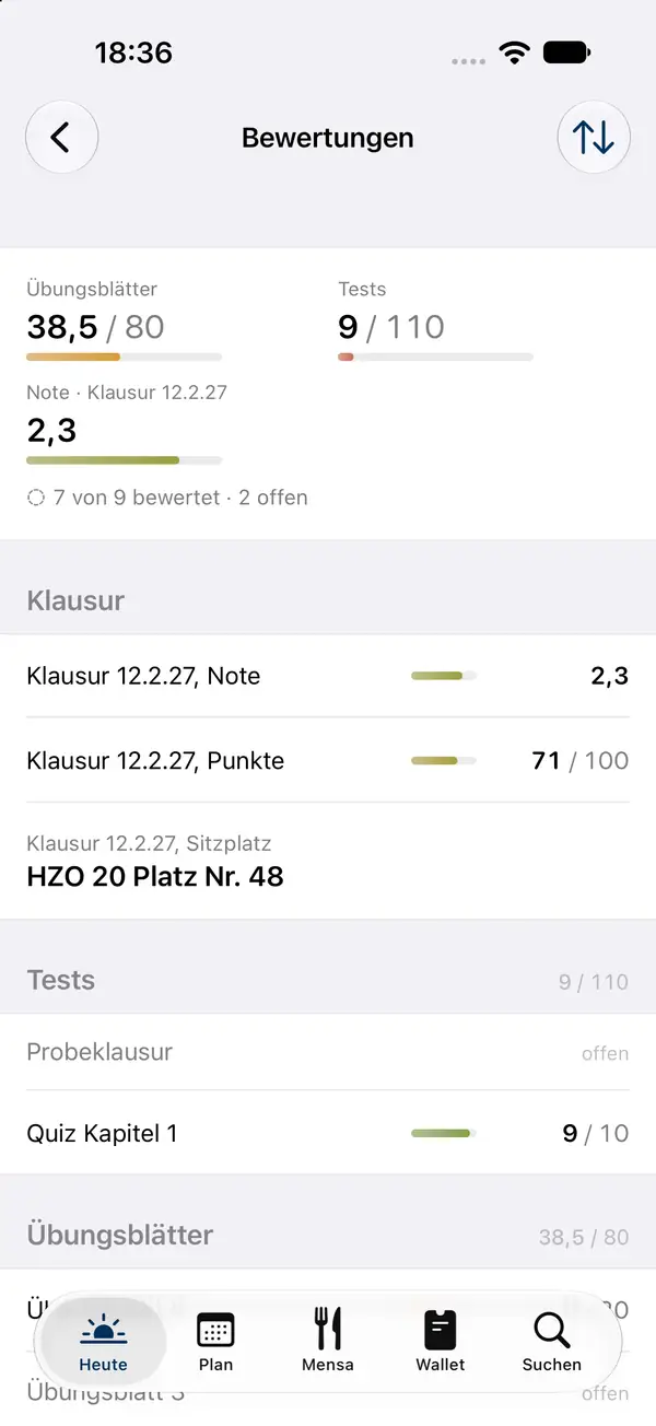 Moodle: Bewertungen